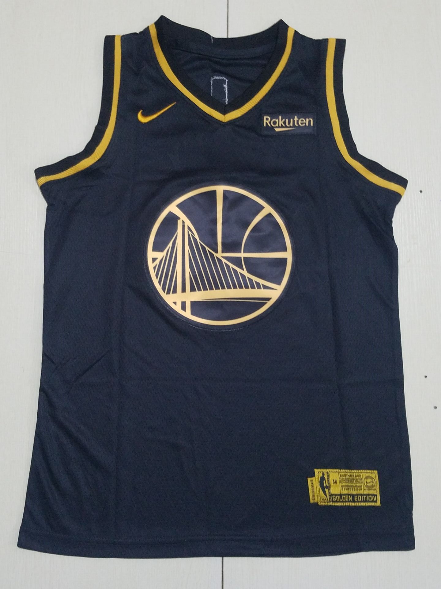 Men Golden State Warriors #30 Curry Black Gold Nike 2022 NBA Jersey->denver nuggets->NBA Jersey
